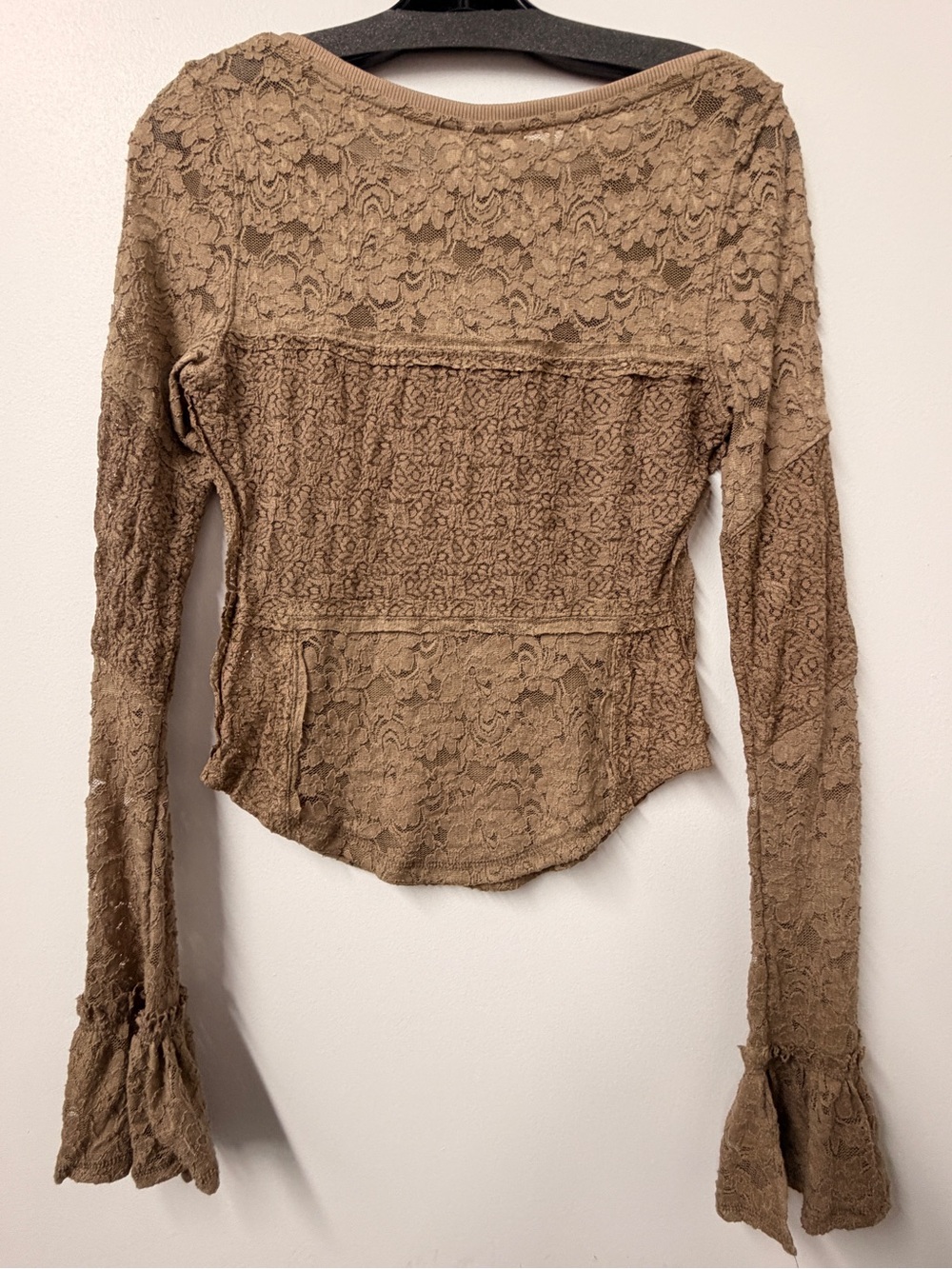 Free People Lace Layering Long Sleeve in Dutch Cocoa - Picture 7 of 10